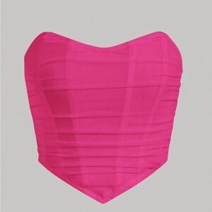 Vibrant Pink Strapless Top